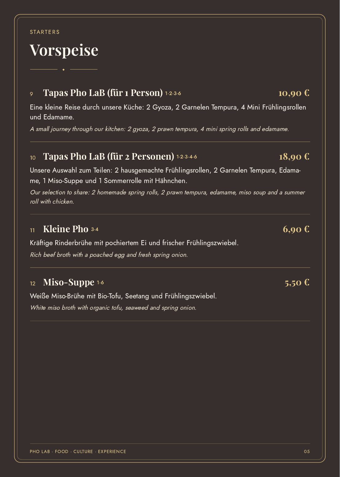 Pho LaB Speisekarte — Seite 5