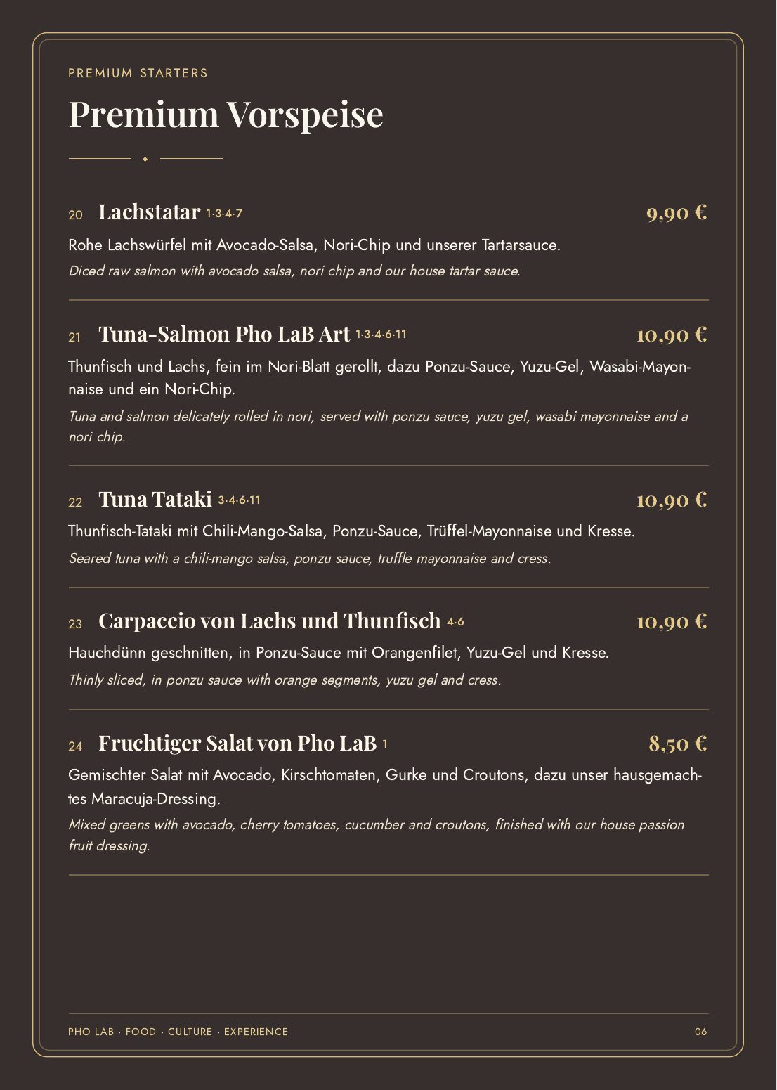 Pho LaB Speisekarte — Seite 6