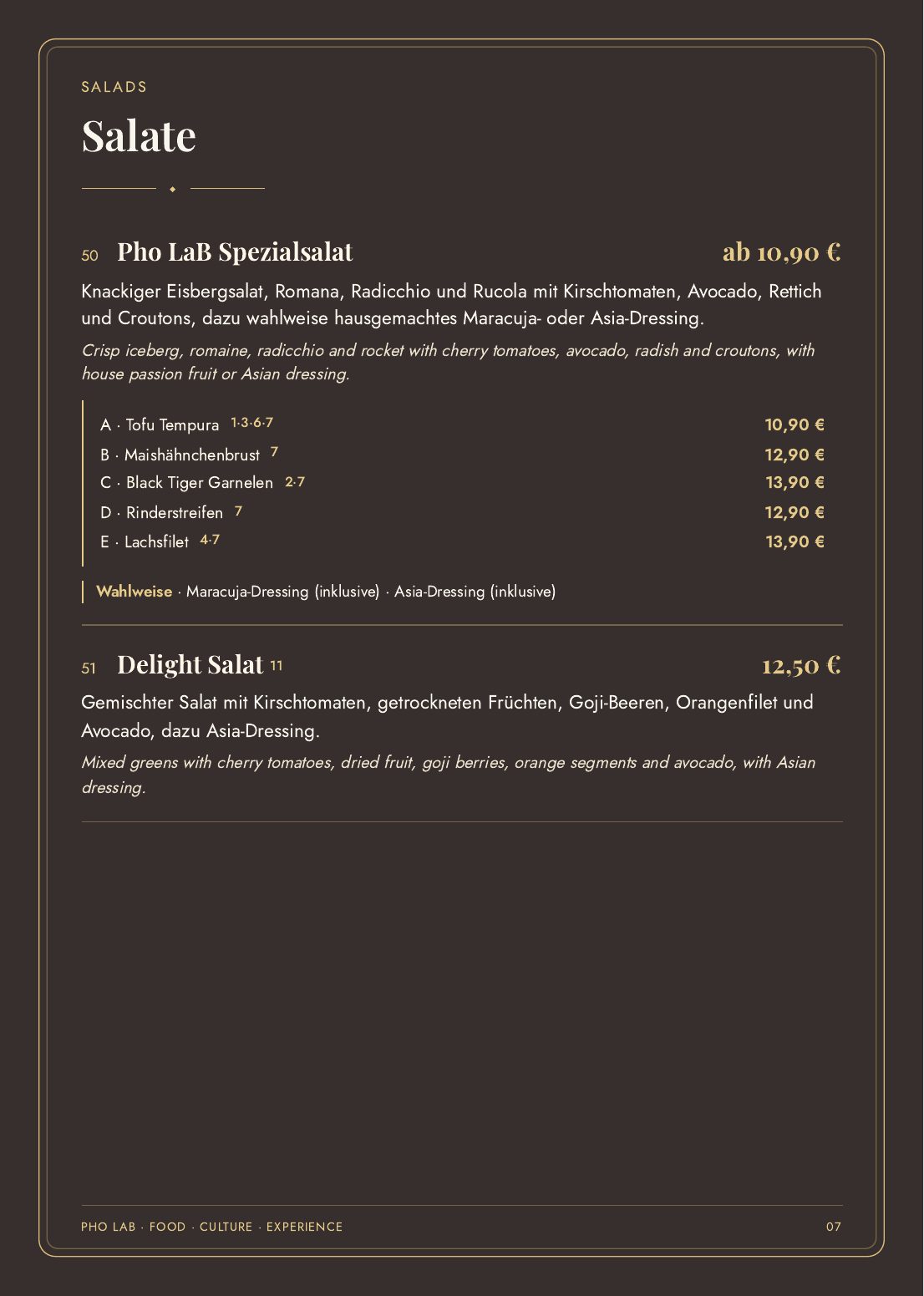 Pho LaB Speisekarte — Seite 7
