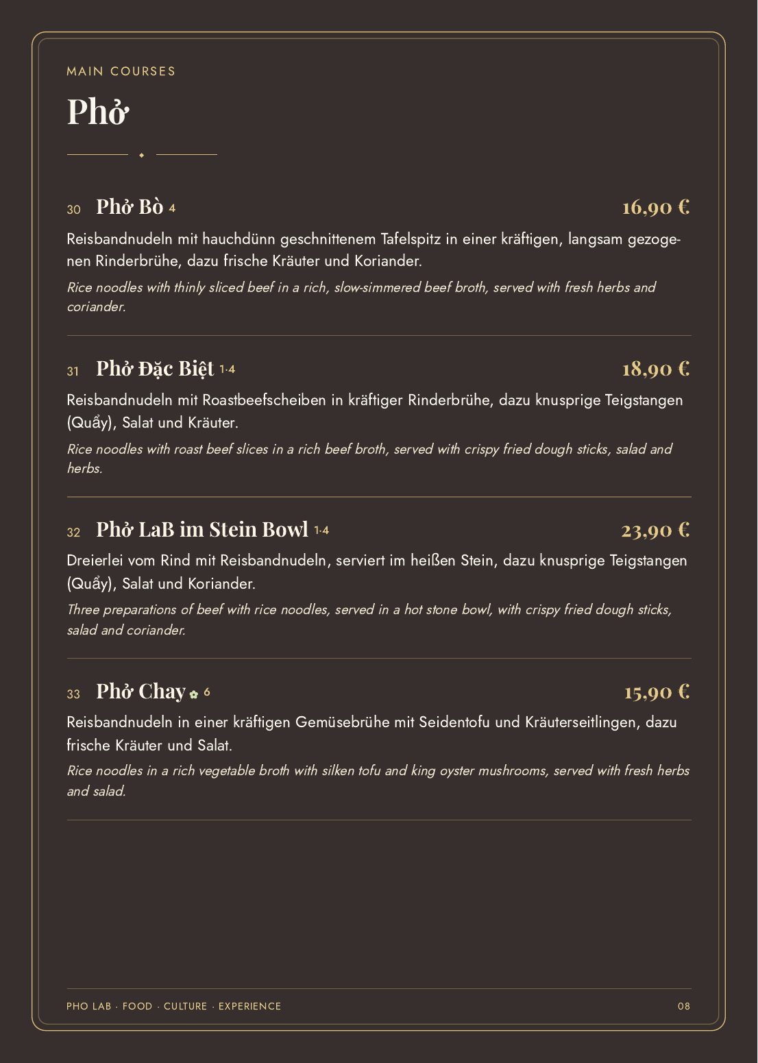 Pho LaB Speisekarte — Seite 8