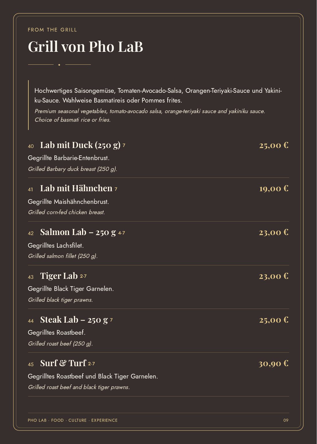 Pho LaB Speisekarte — Seite 9