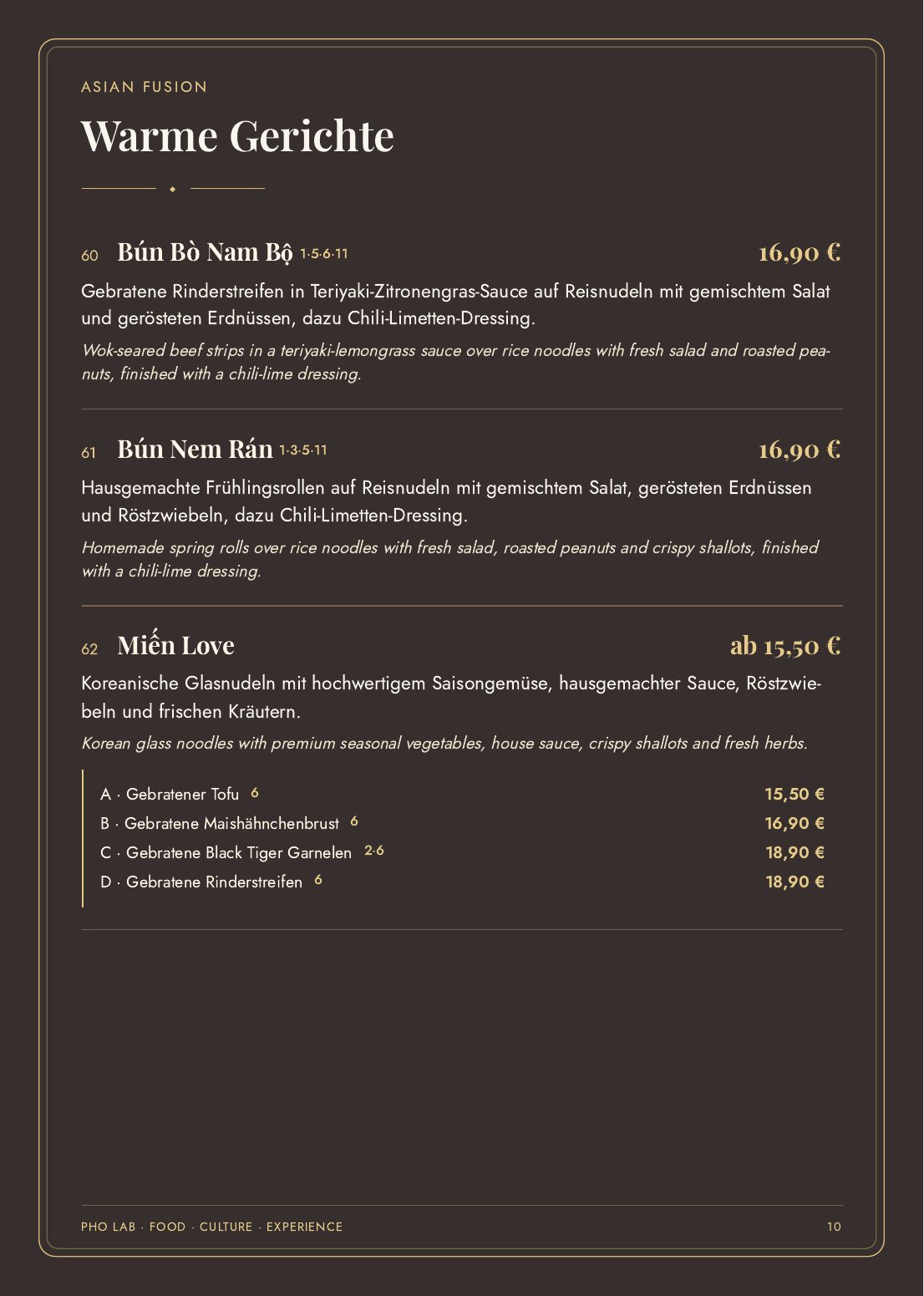 Pho LaB Speisekarte — Seite 10