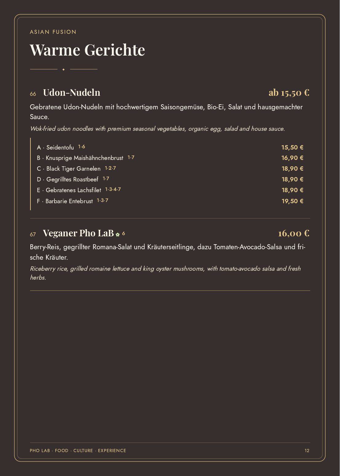 Pho LaB Speisekarte — Seite 12