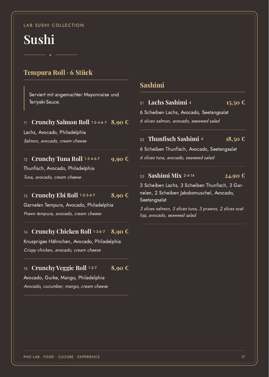 Pho LaB Speisekarte — Seite 17