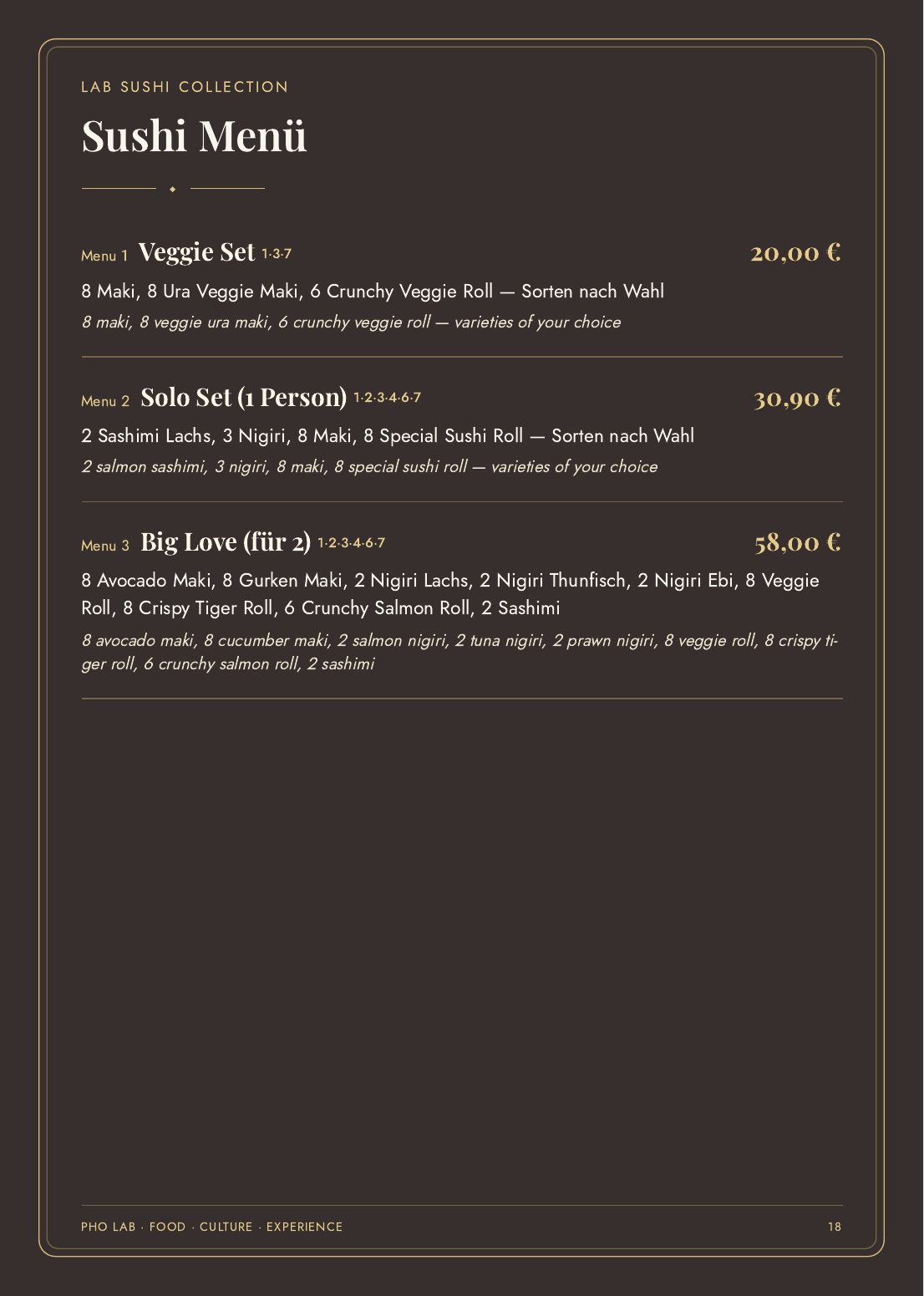 Pho LaB Speisekarte — Seite 18