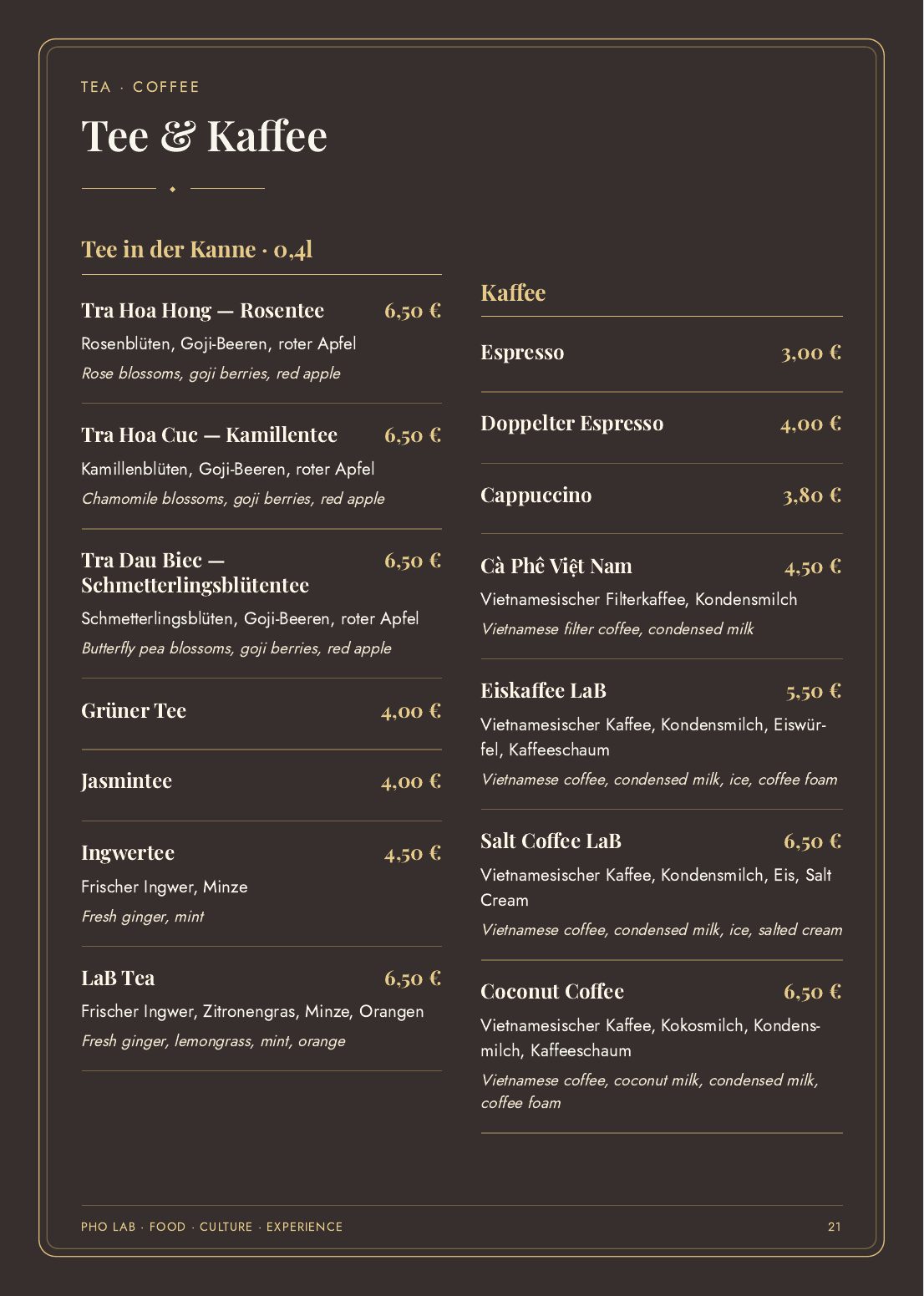 Pho LaB Speisekarte — Seite 21