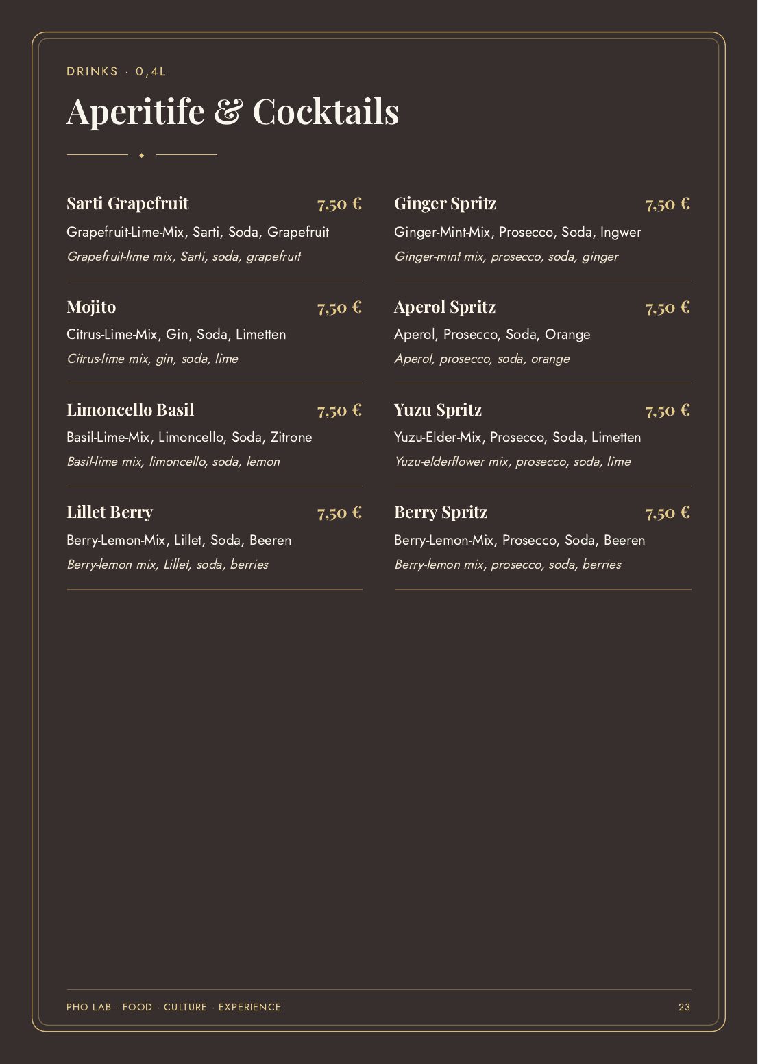 Pho LaB Speisekarte — Seite 23